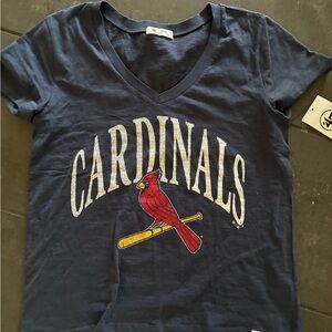 Cardinals Women's Navy Blue V-Neck Tee